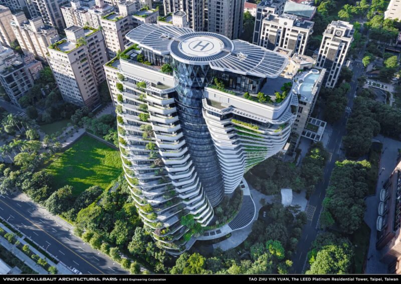 Extraordinary DNA-Inspired Twisting Tower Becomes a Lush Vertical Garden