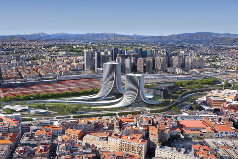 Futuristic Swooping Towers Planned Near Mount Vesuvius in Naples